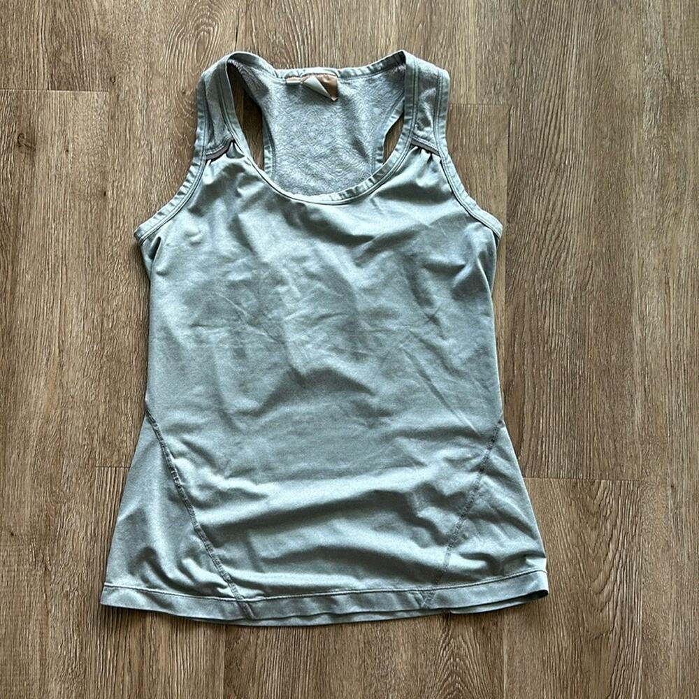 Athleta Velocity Tank Top Grey Size Small Scoopneck Lace